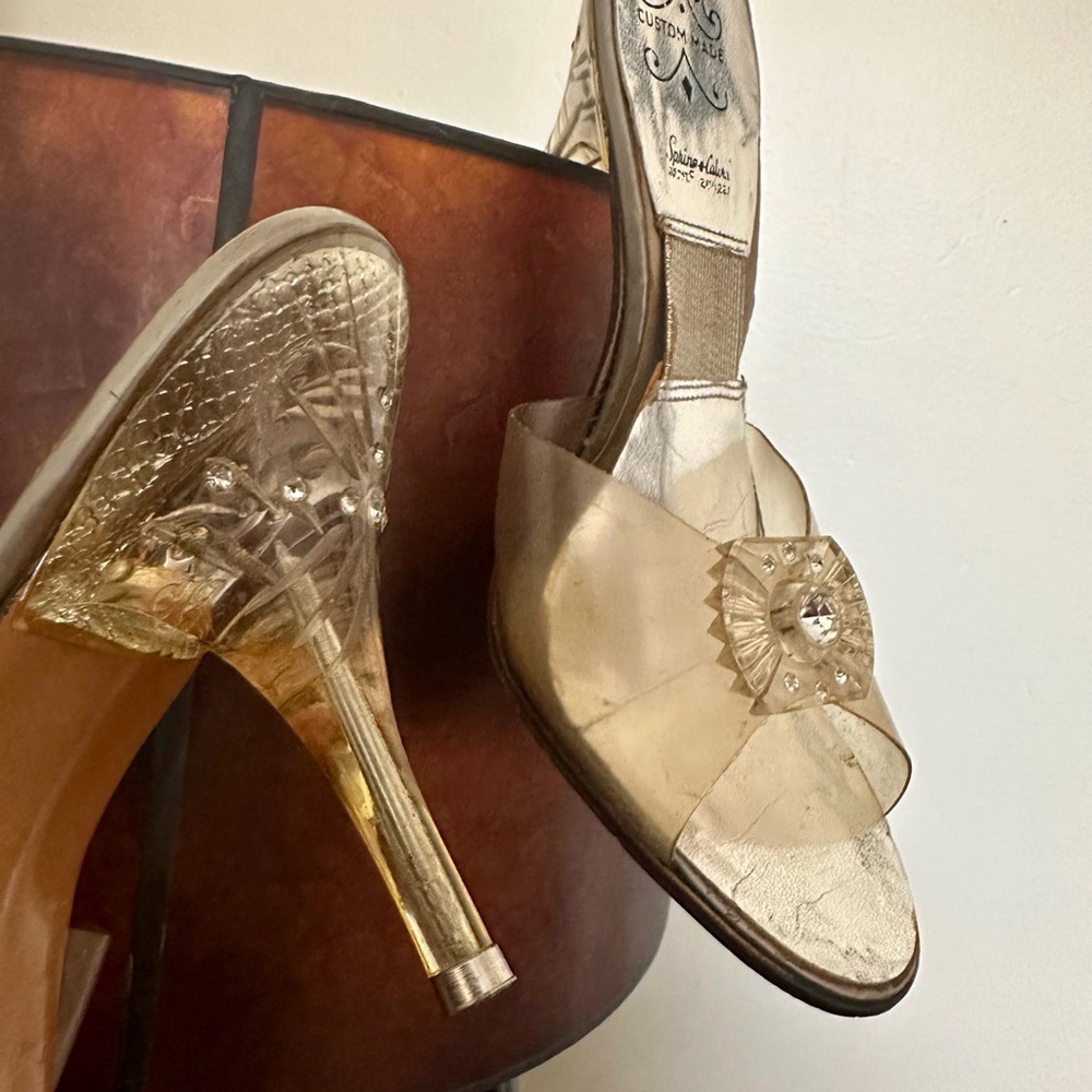Vintage custom made lucite heals